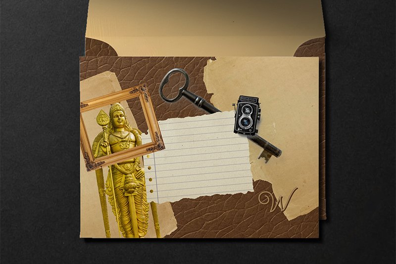 vintage travel themed envelope